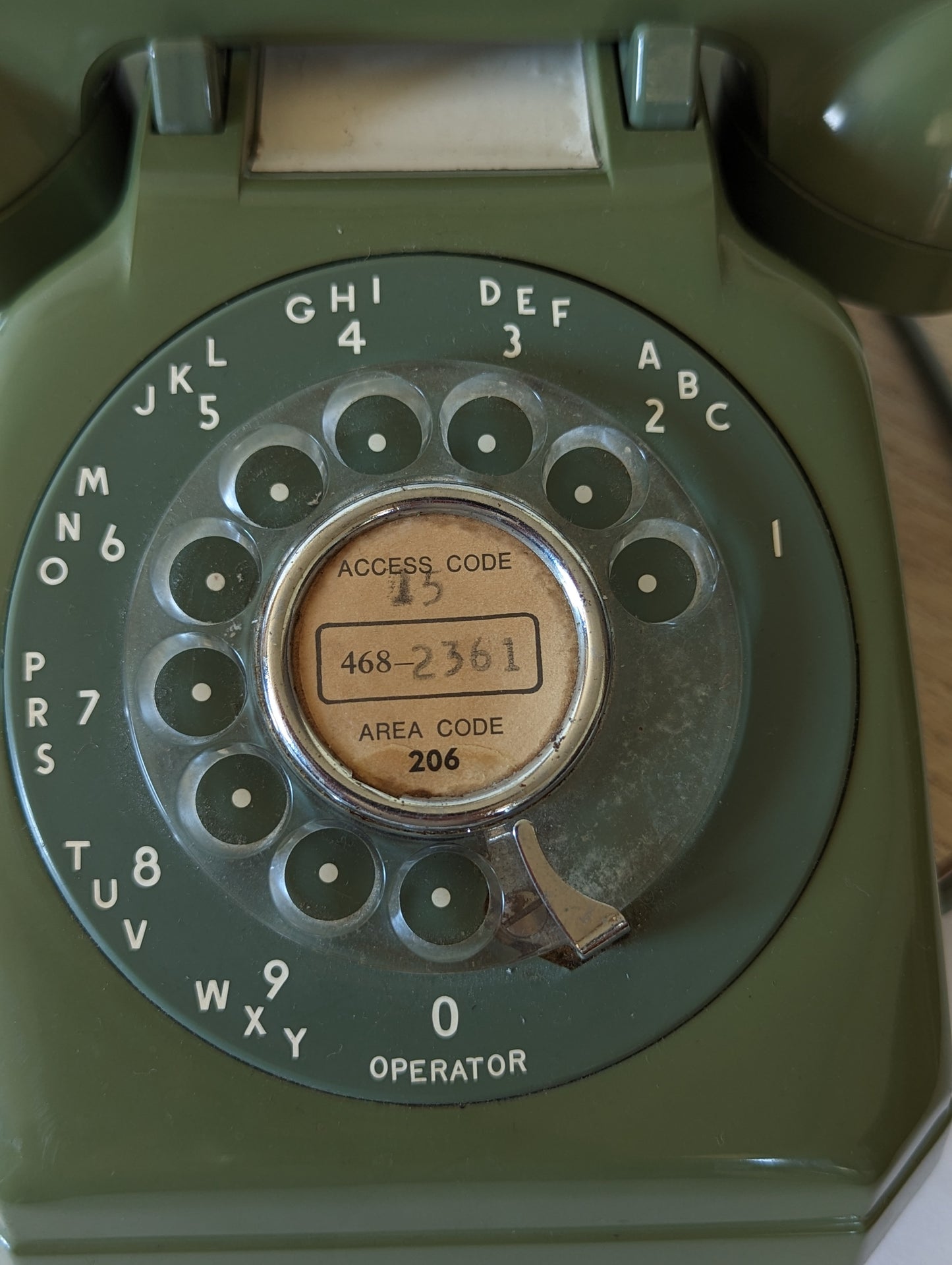 Stomberg Carlson MCM Avocado Green Rotary Telephone Phone