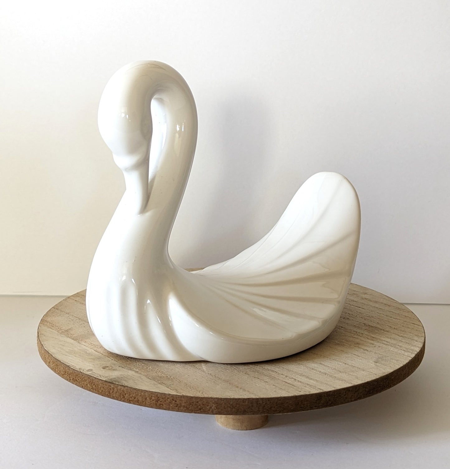 Postmodern Ceramic Swan Figurine