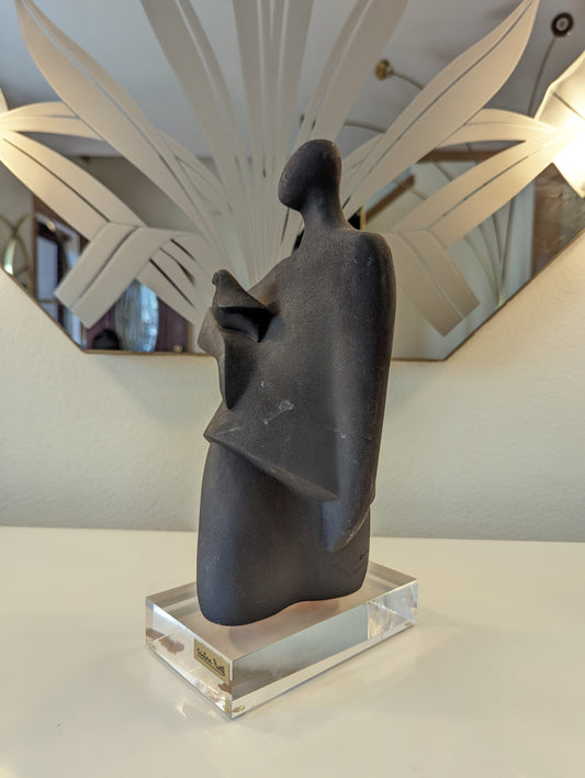 Woman & Bird Statue by Cristina Puell Signed