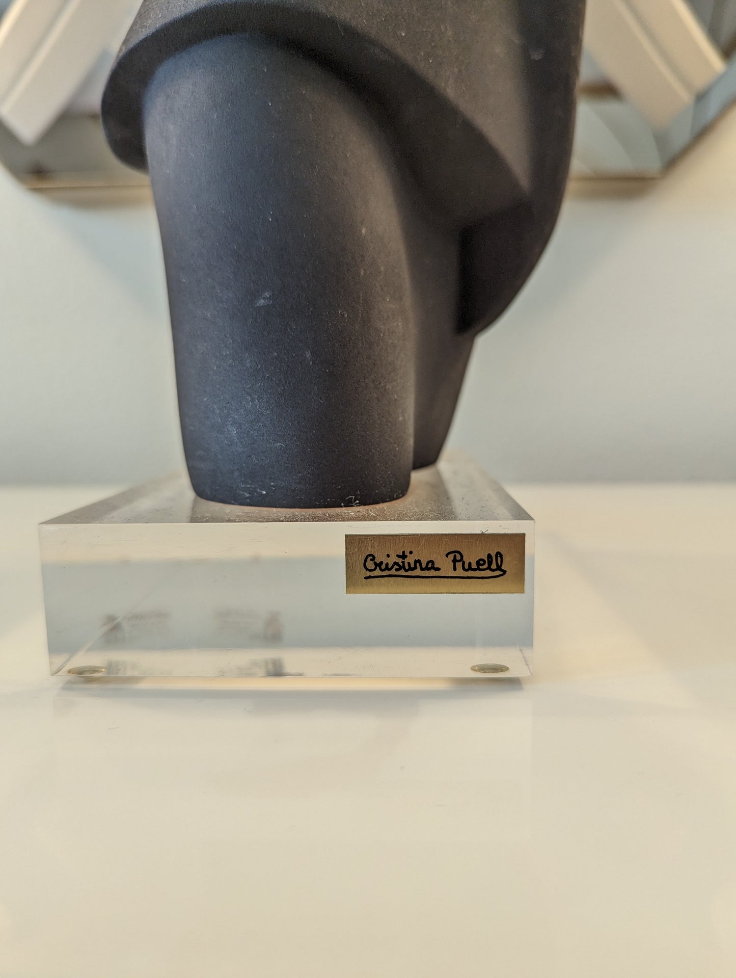 Woman & Bird Statue by Cristina Puell Signed