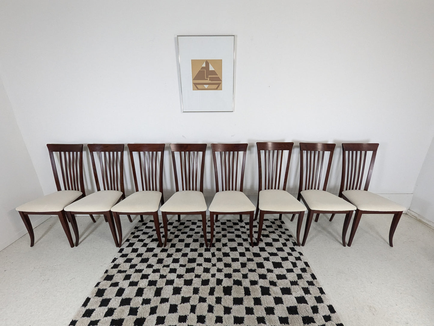 Set of 8 Italian Rosewood Dining Chairs by Anthony Sibau