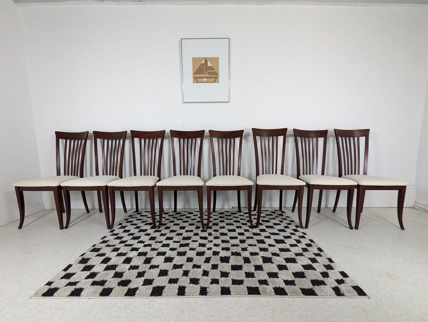 Set of 8 Italian Rosewood Dining Chairs by Anthony Sibau