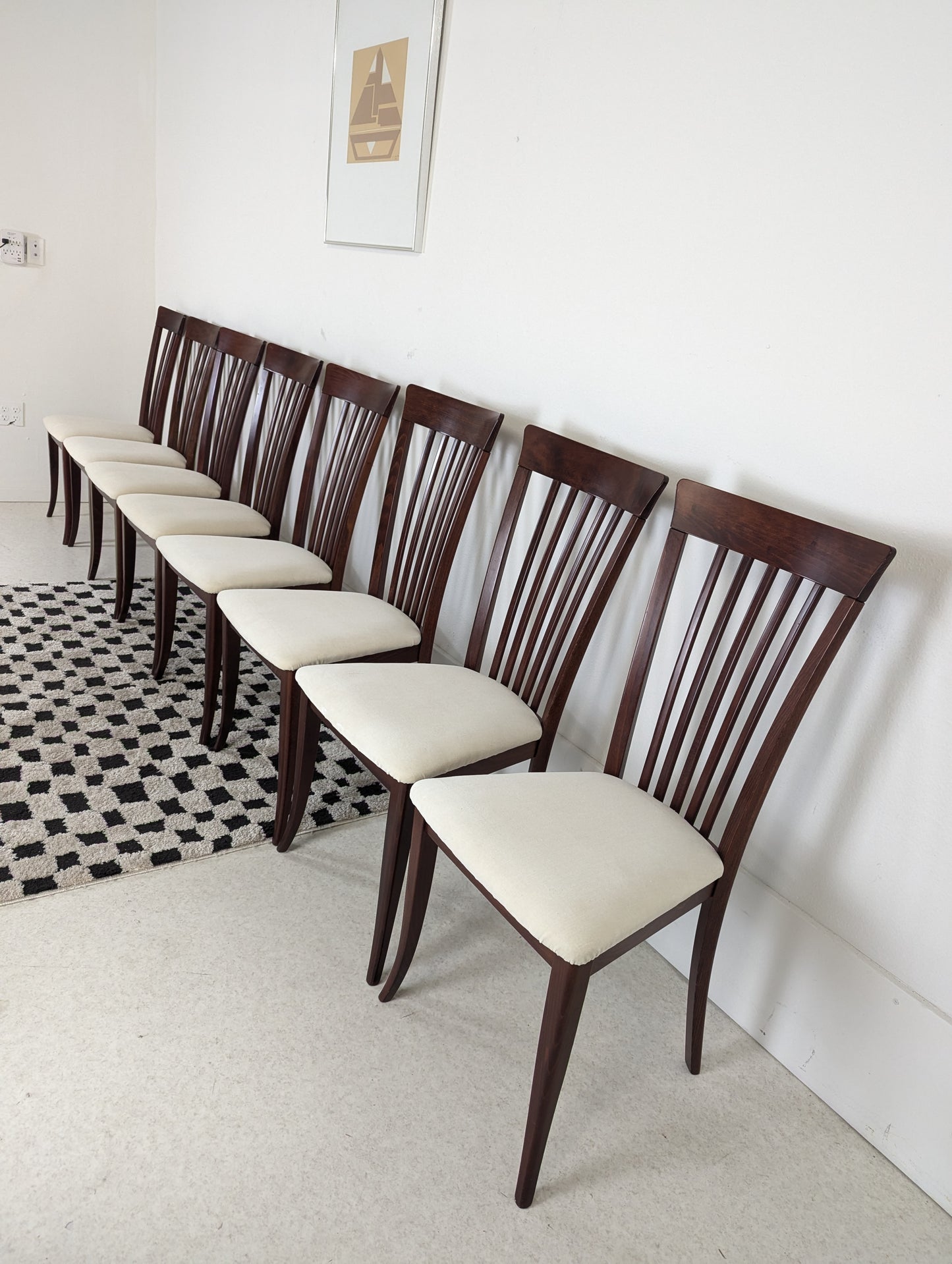 Set of 8 Italian Rosewood Dining Chairs by Anthony Sibau