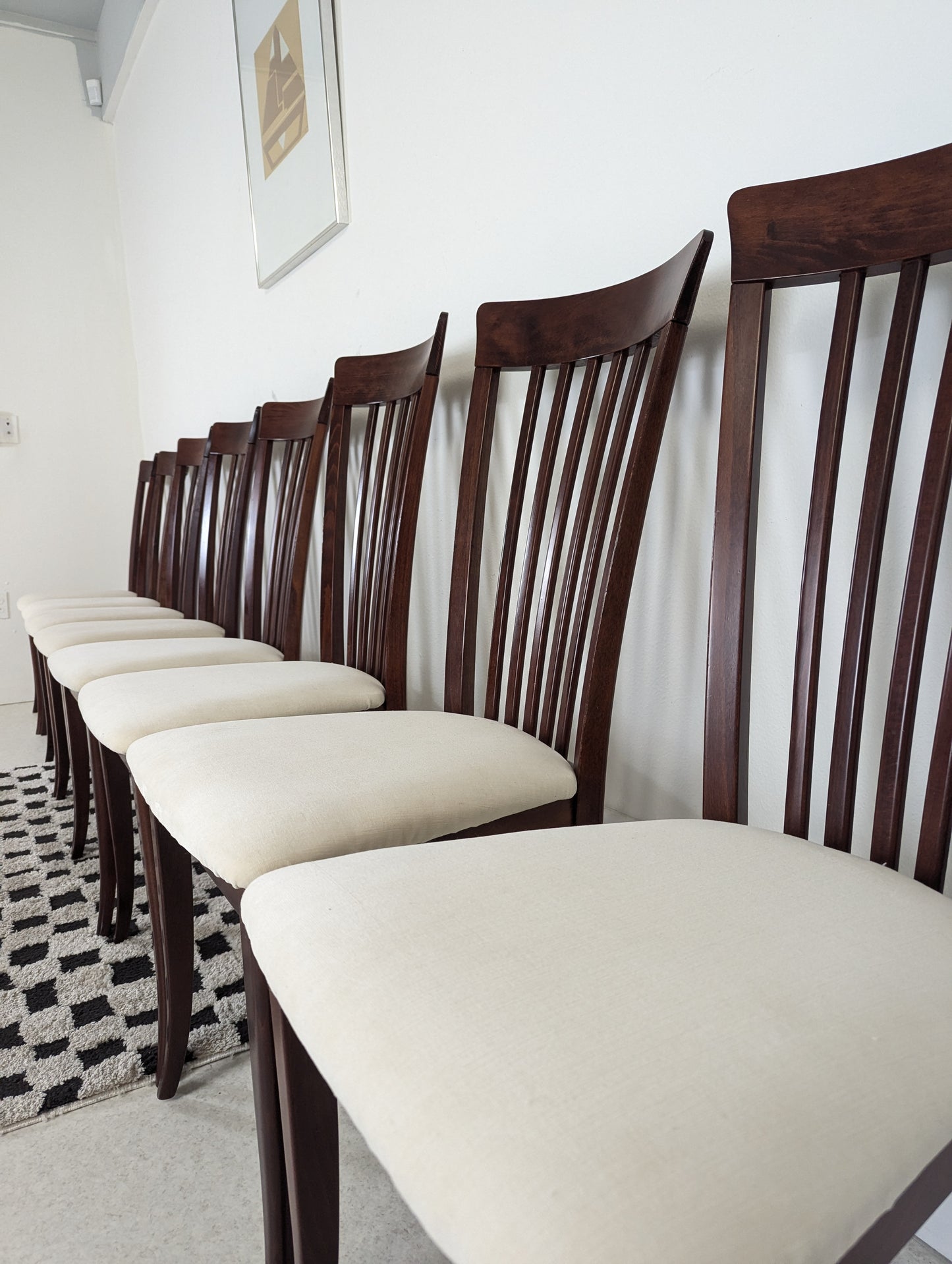 Set of 8 Italian Rosewood Dining Chairs by Anthony Sibau