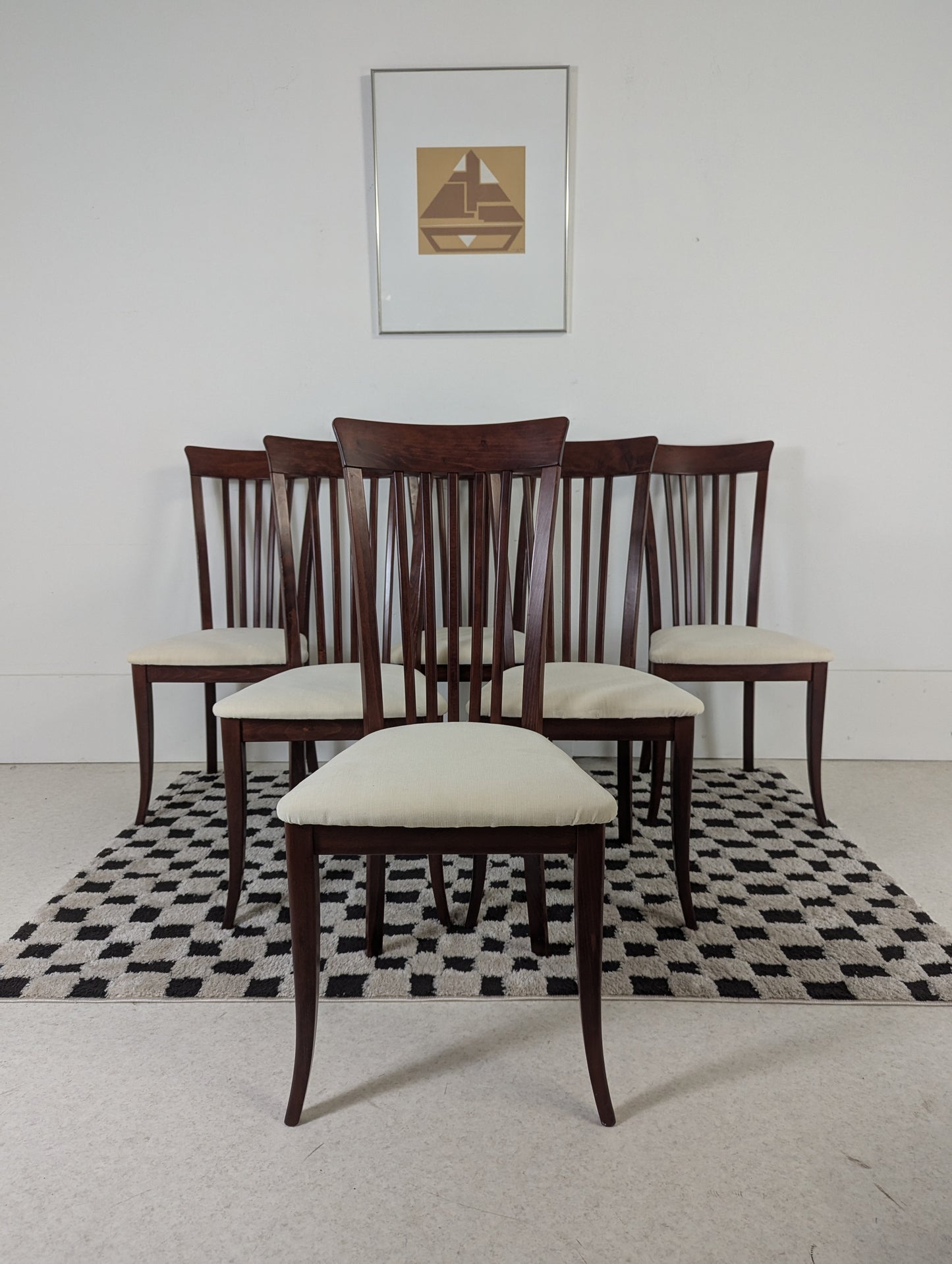 Set of 8 Italian Rosewood Dining Chairs by Anthony Sibau