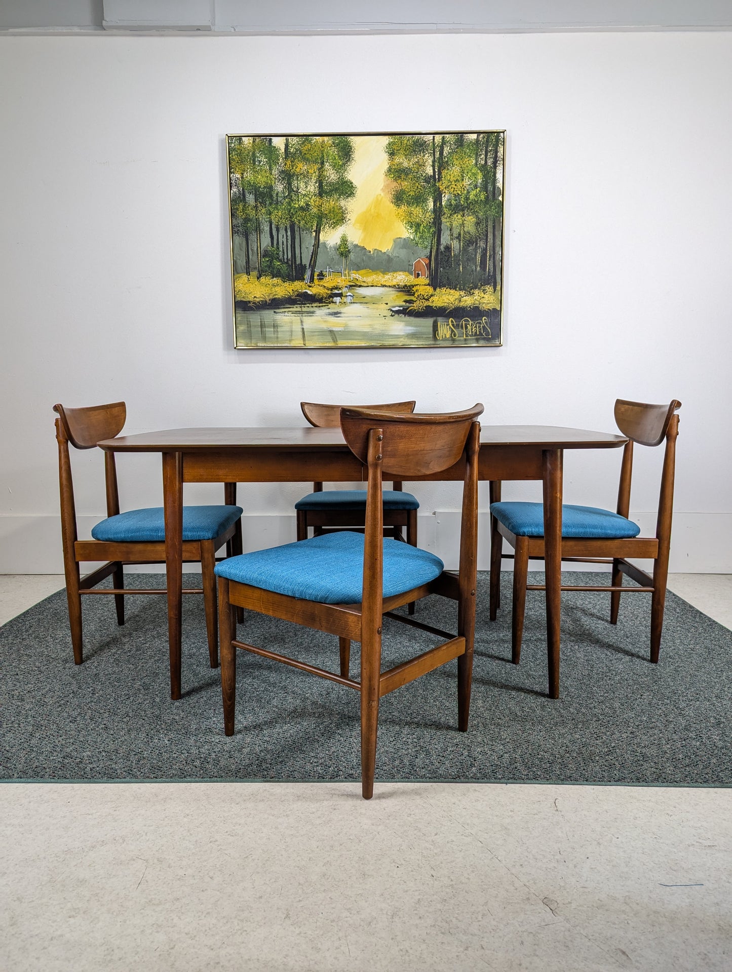 MCM Perception Collection Walnut Dining Table Set by Lane