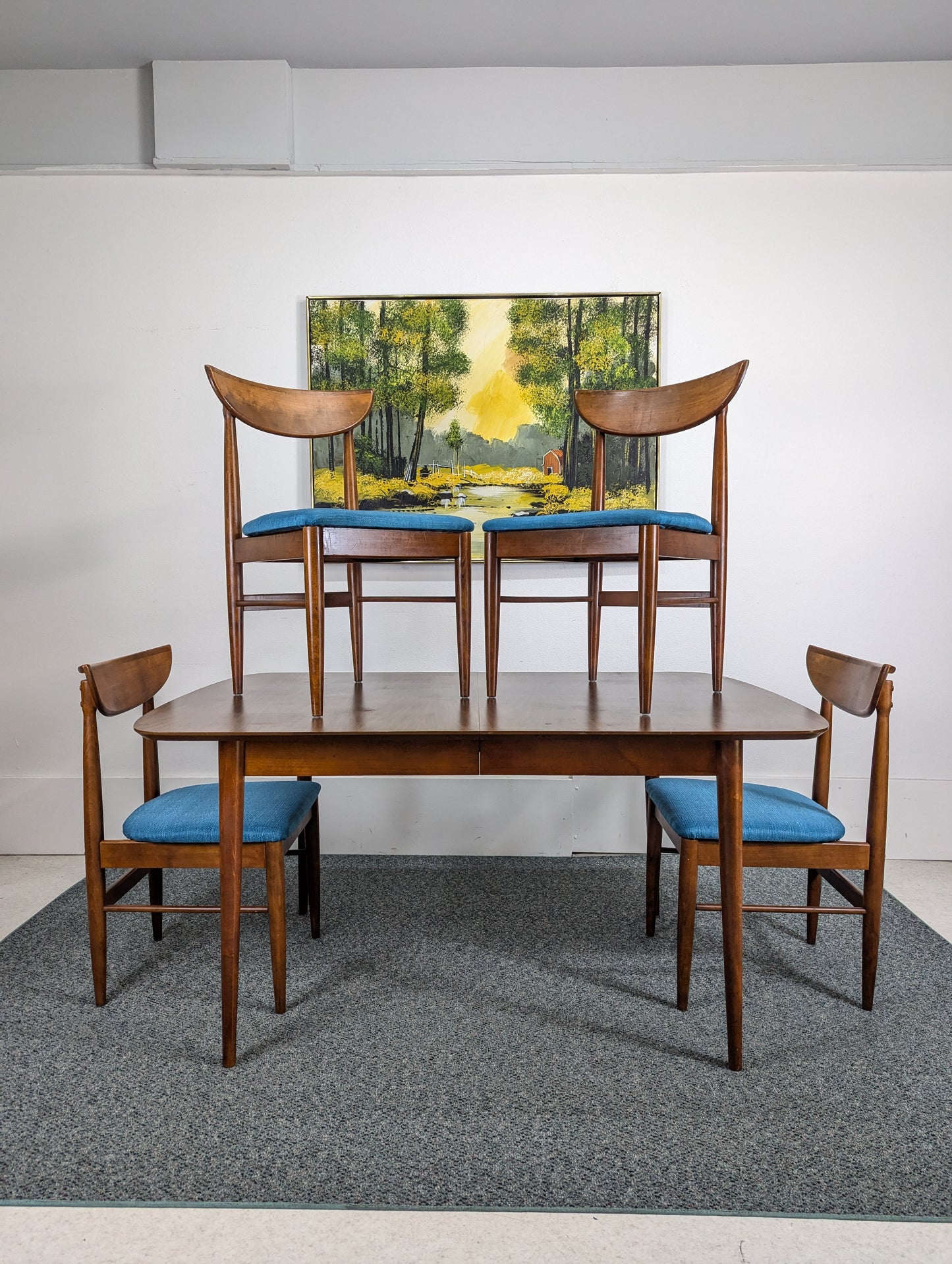 MCM Perception Collection Walnut Dining Table Set by Lane