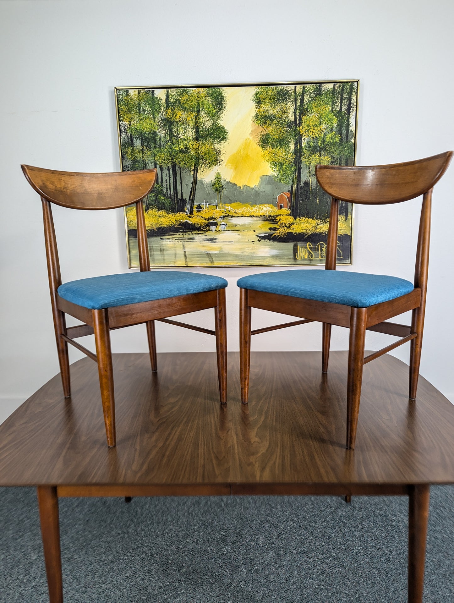 MCM Perception Collection Walnut Dining Table Set by Lane