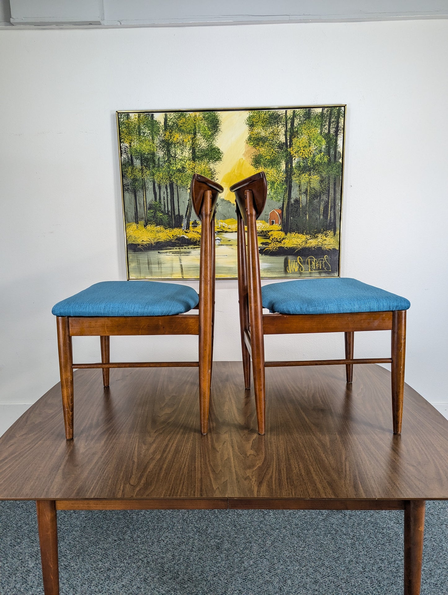 MCM Perception Collection Walnut Dining Table Set by Lane