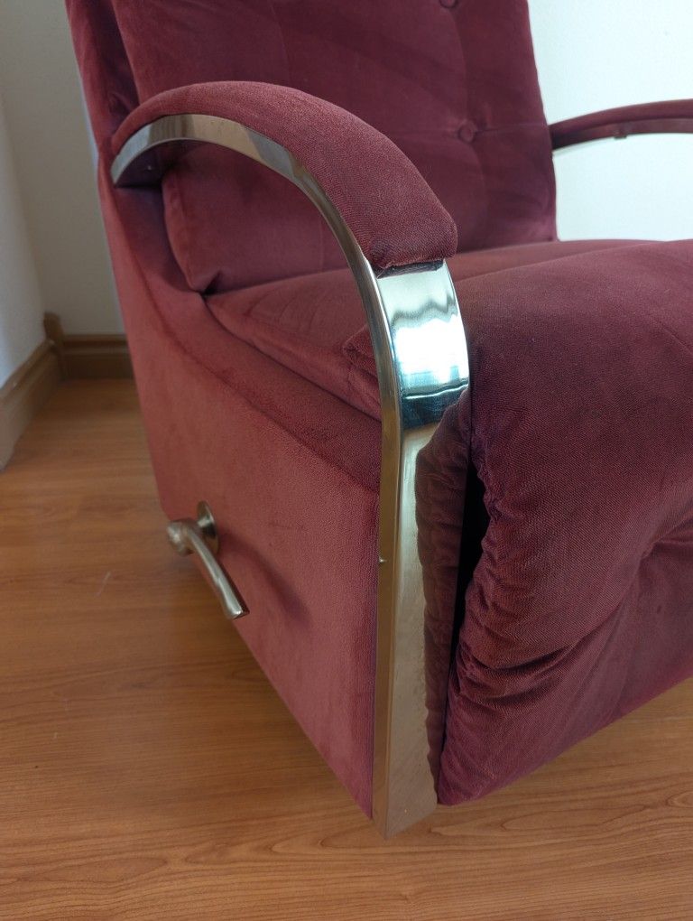 Cranberry Velvet Zero Gravity LA Z BOY Rocker Recliner Chair