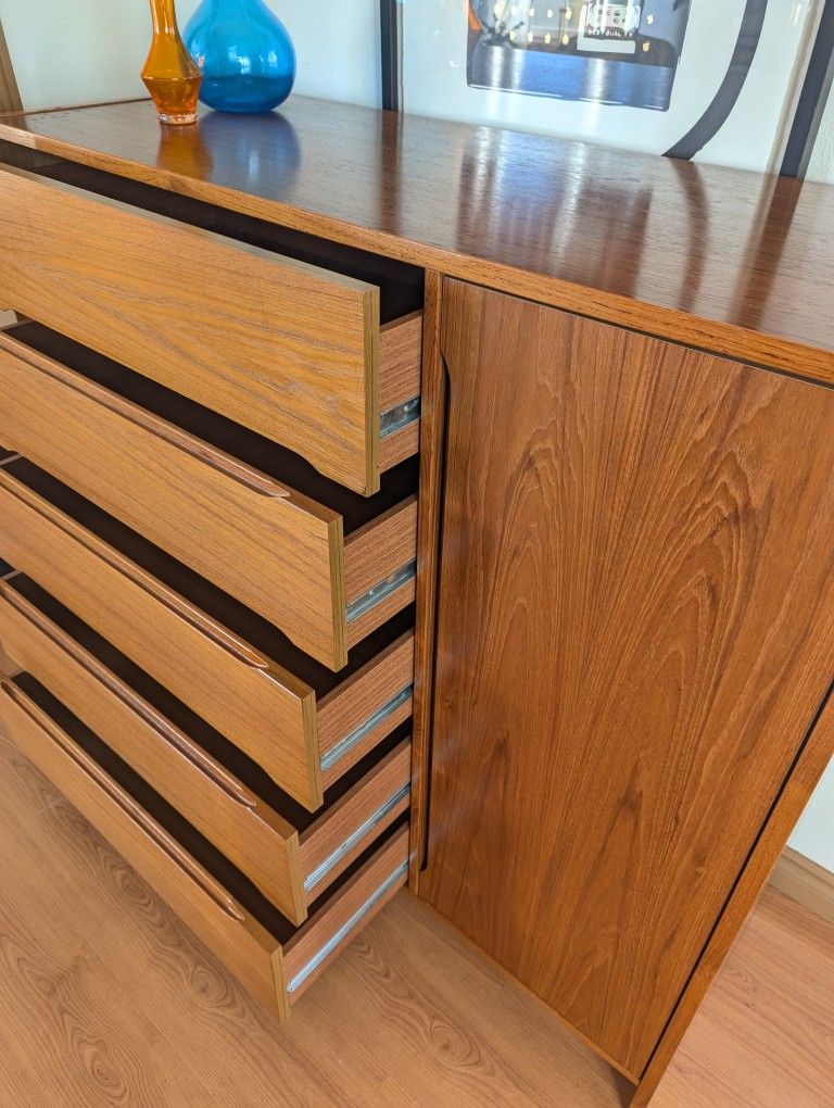 Danish Modern Teak Gentlemans Dresser Chest