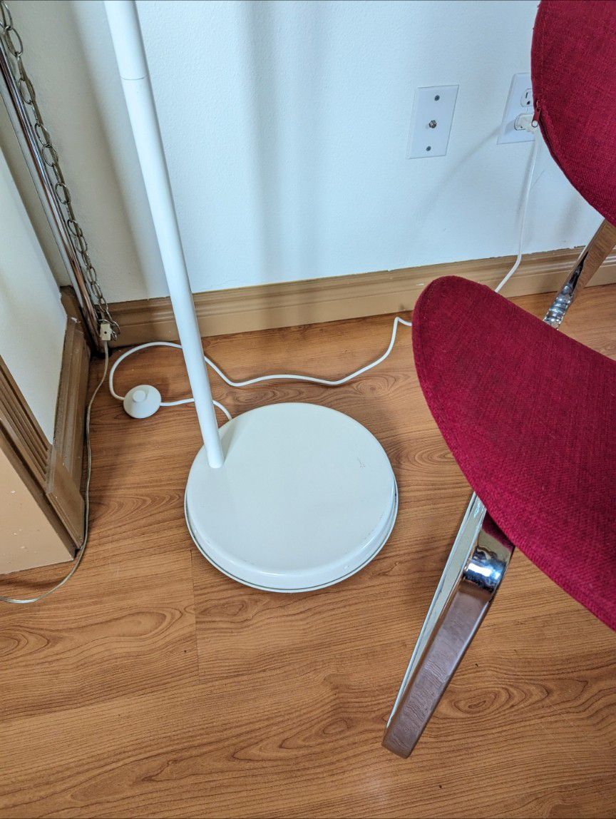 Postmodern Vintage Large White Spotlight Floor Lamp