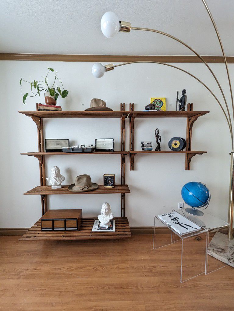 Vintage MCM Modular Wall Unit Desk & Display Shelf / Bookshelf / Shelves