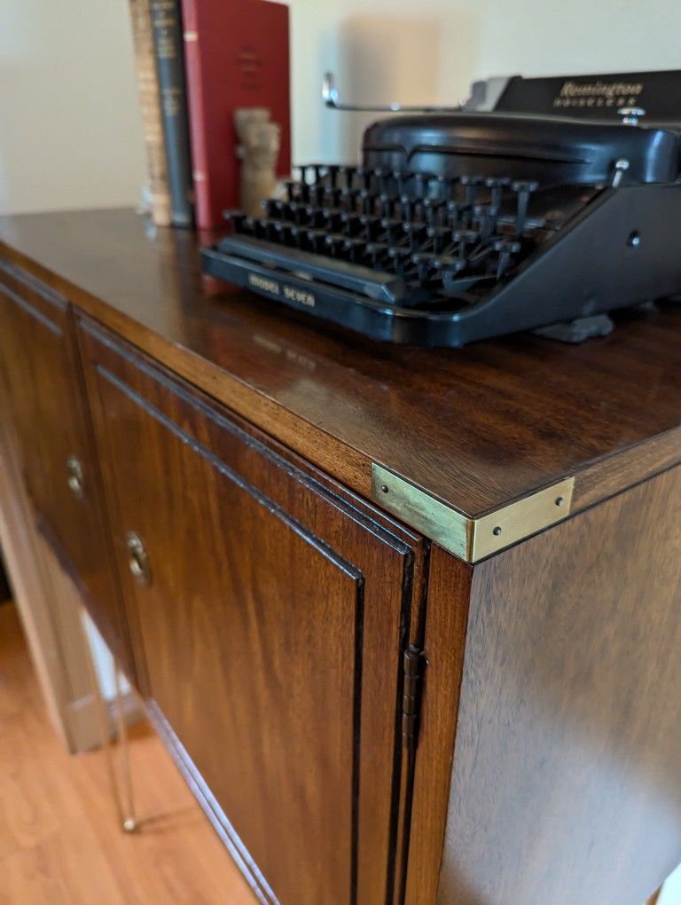 Mid Century Hollywood Regency / Campaign Bar & Record Cabinet by Thomasville