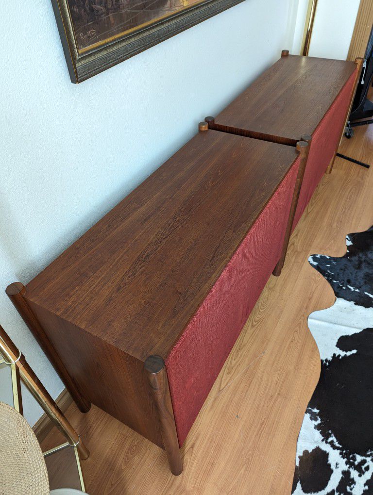 Pair Of Beautiful Solid Teak Subwoofer Cabinets w/ JBL LX5's