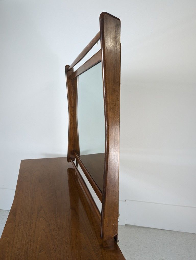 MCM Solid Walnut Framed Dresser MIRROR ONLY by Kent Coffey