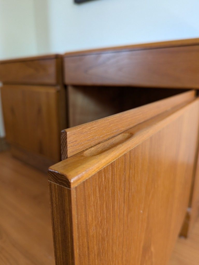 Pair of Mid Century Danish Modern Teak Nightstands by Nordic Home