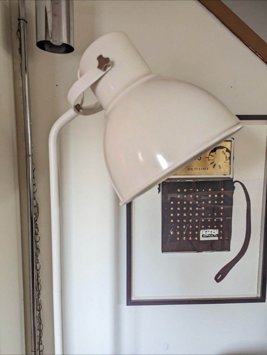 Postmodern Vintage Large White Spotlight Floor Lamp
