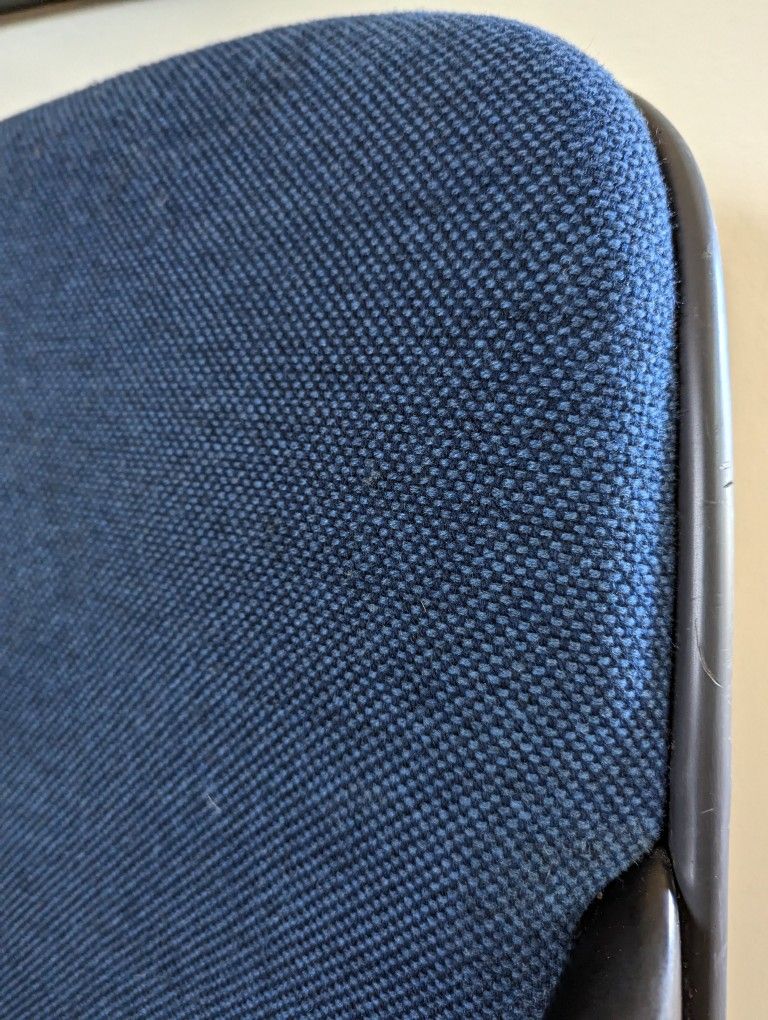 MCM Charles Pollock Style Blue Tweed Rolling Desk Chair by Steelcase