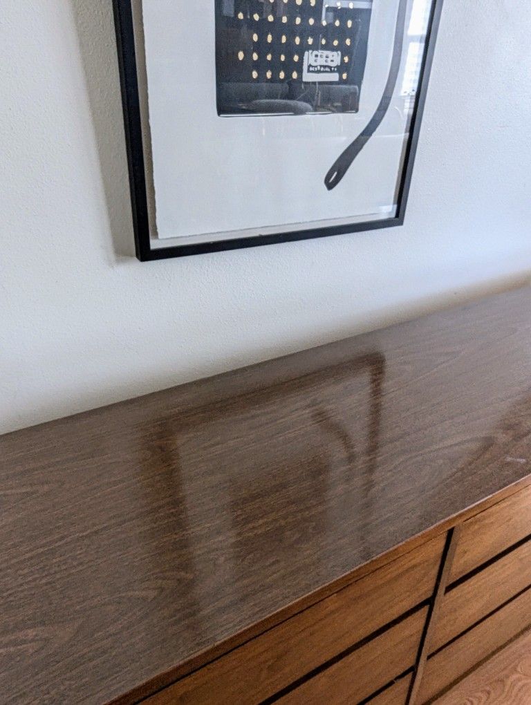 Mid Century Modern 9 Drawer Walnut Dresser by Bassett