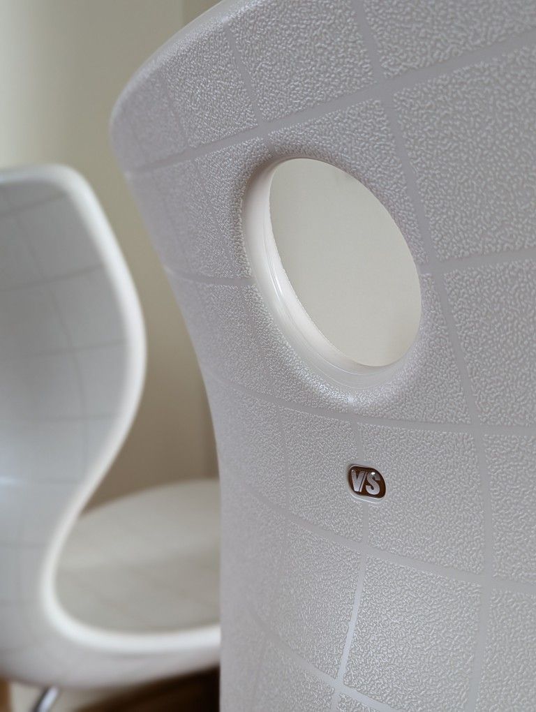 Verner Panton PantoSwing Lupo Pair of White & Chrome Desk Chairs