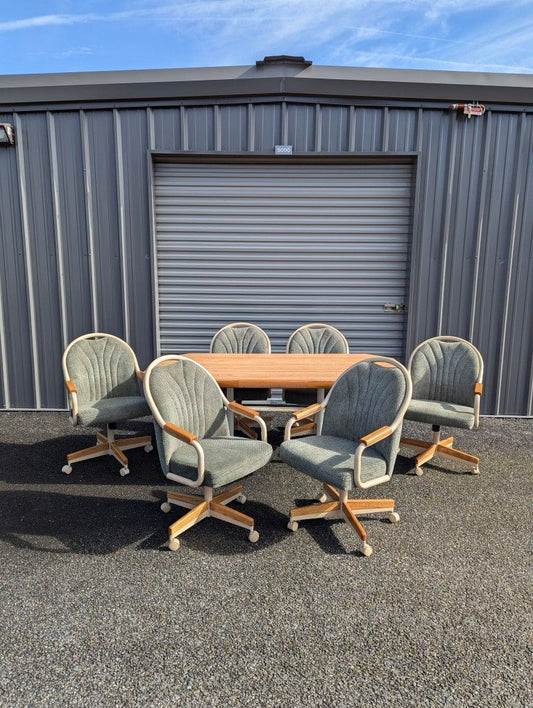 Postmodern Dining Table Set w/ 6 Chairs by Douglas Furniture