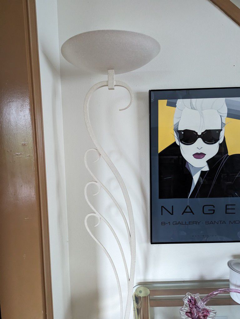 Vintage Postmodern Art Deco / Nouveau Peacock - Swan Floor Lamp Circa 1992 by Kichler