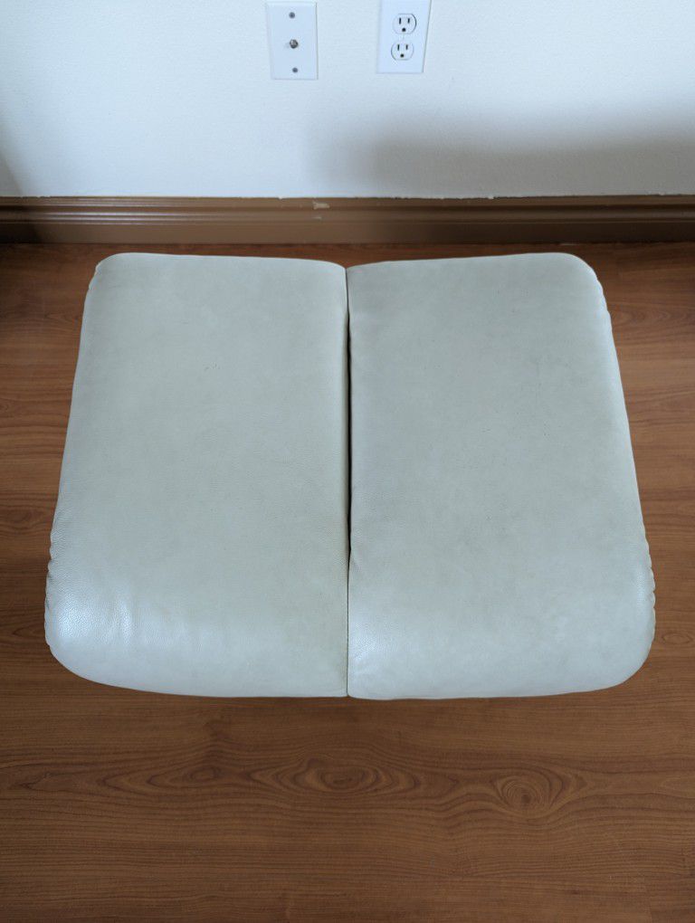 Ekornes Stressless Magic Collection White Paloma Leather Ottoman for Recliner Chair