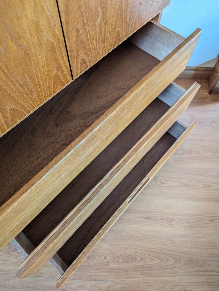 Mid Century Danish Modern Teak Armoire Dresser by Nordic Home