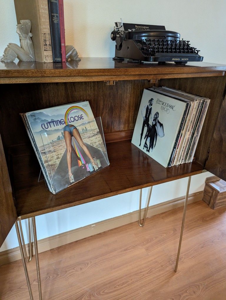 Mid Century Hollywood Regency / Campaign Bar & Record Cabinet by Thomasville