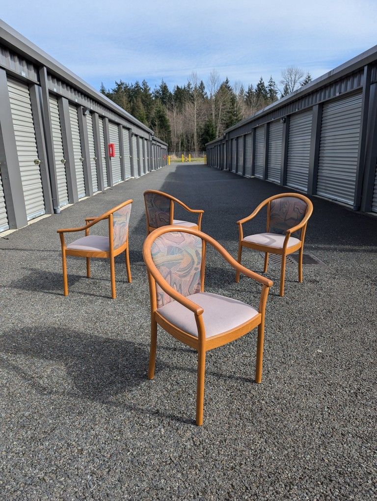Set of 4 Italian Teak Dining Chairs by IMS SRL