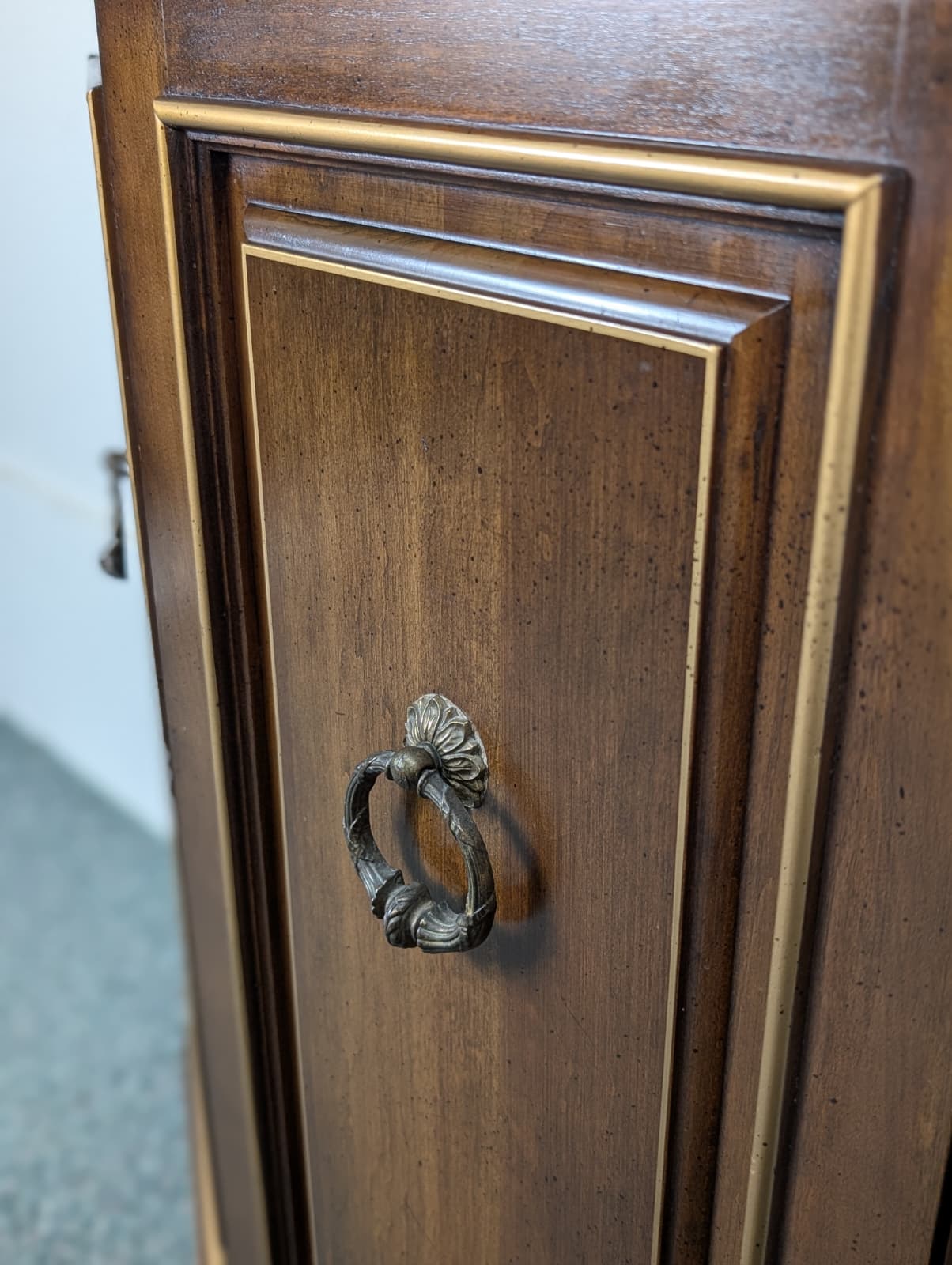 Mid Century Vintage Slim Walnut Entry Storage Table by Jasper Cabinet Co