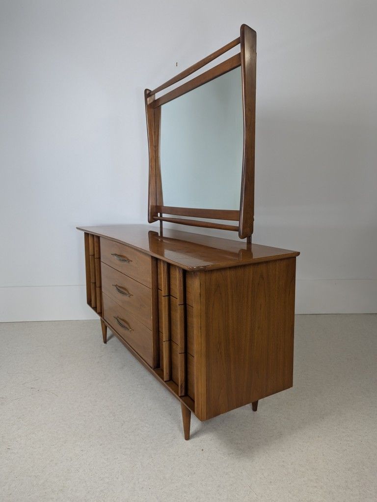 MCM Solid Walnut Framed Dresser MIRROR ONLY by Kent Coffey