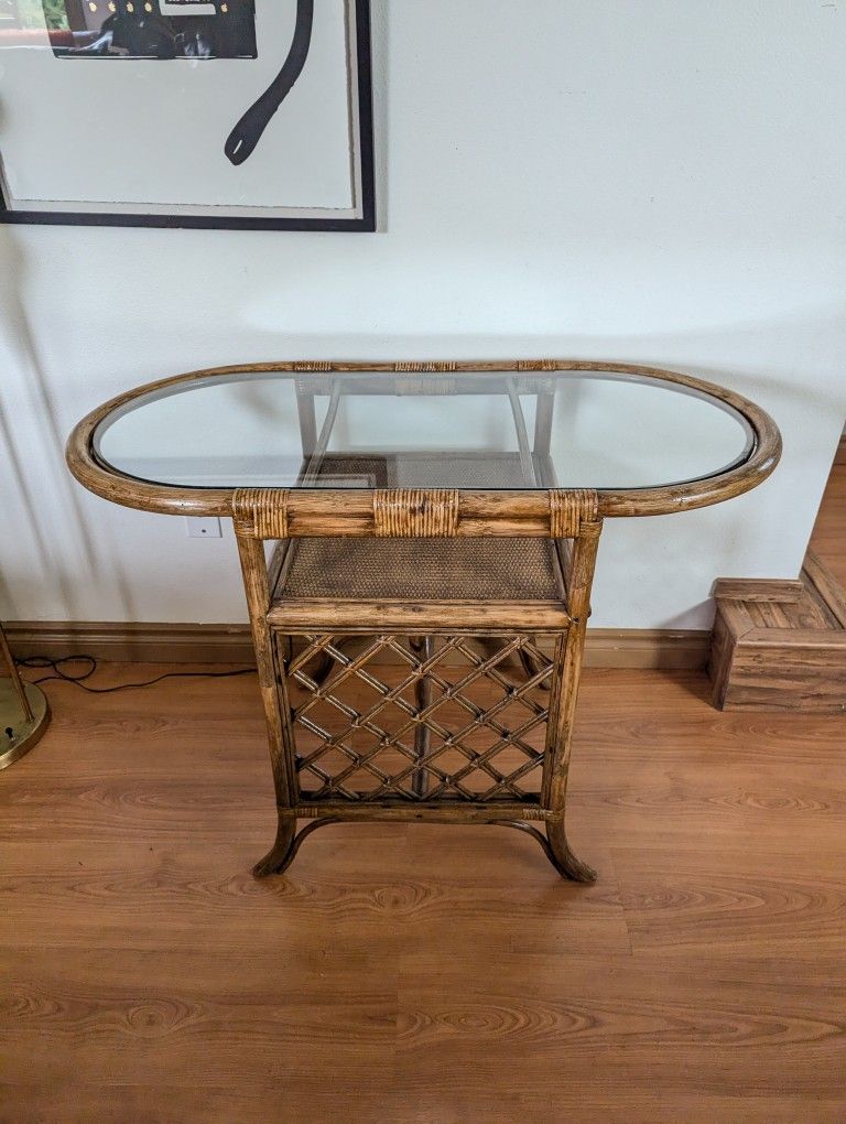 Bamboo & Rattan Boho Honeymoon Breakfast Dining Table
