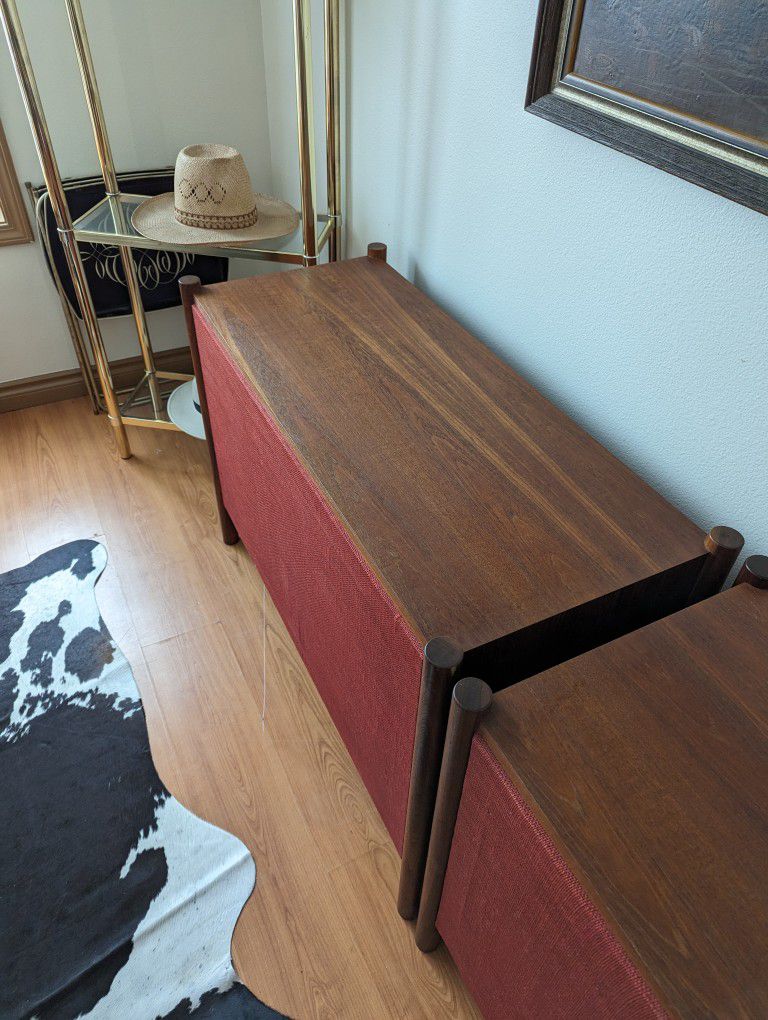 Pair Of Beautiful Solid Teak Subwoofer Cabinets w/ JBL LX5's