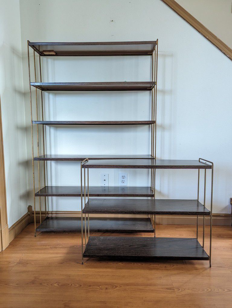 MCM Paul McCobb Style Tall Vintage Metal Bookshelf Display