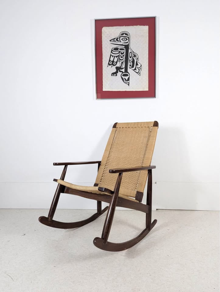 Mcm Spring Rocker MCM Vintage Hans Wegner Style Walnut & Rope Corded Rocker – Grit City ...