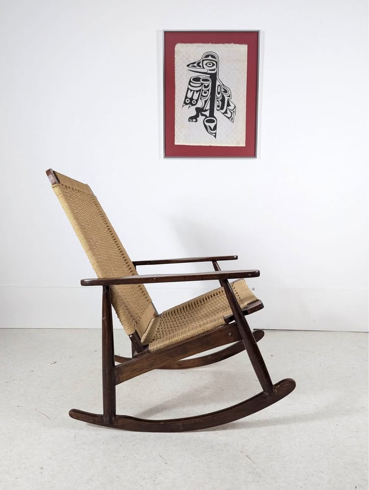 Mcm Spring Rocker MCM Vintage Hans Wegner Style Walnut & Rope Corded Rocker – Grit City ...