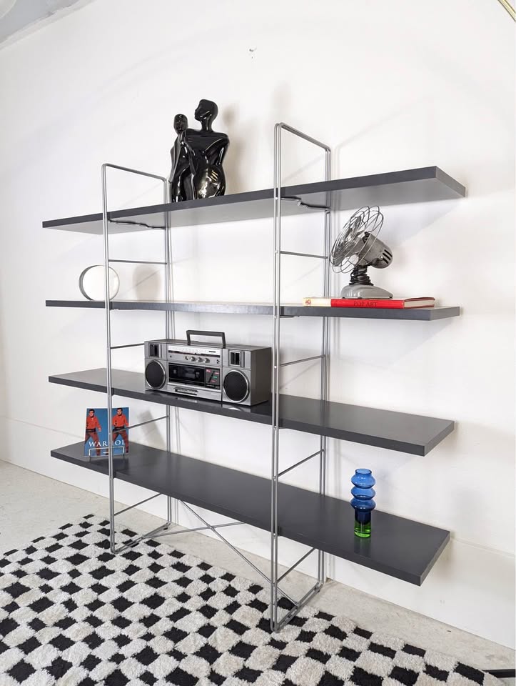 グレー ENETRI IKEA 廃盤 美品 シェルフ Rare - Bookshelf Metal Minimalist – Unit Shelf ENETRI IKEA Vintage 収納 ヴィンテージ 北欧 その他
