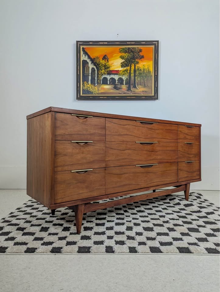 Gorgeous MCM “The Tableau” 9 Drawer Lowboy Dresser by Kent Coffey