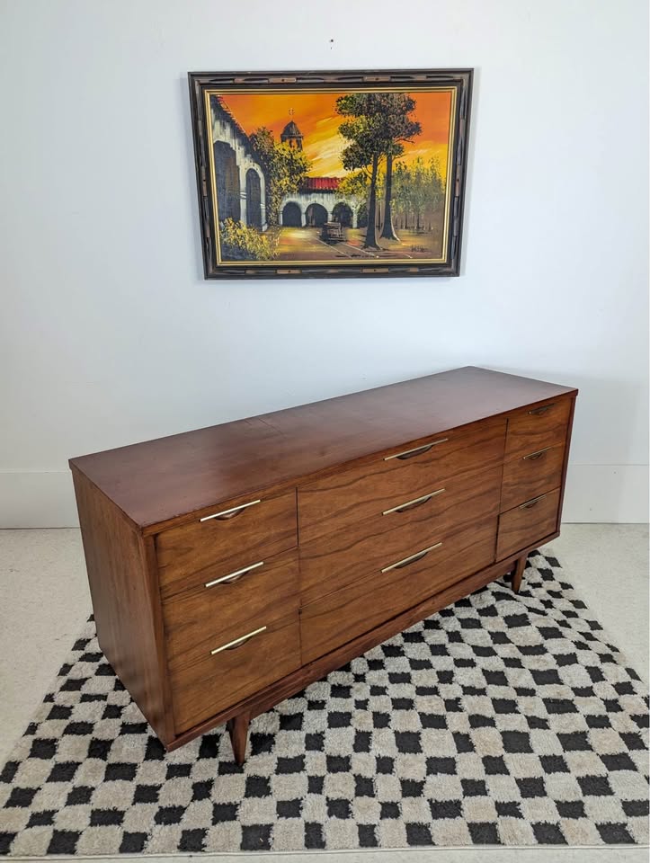 Gorgeous MCM “The Tableau” 9 Drawer Lowboy Dresser by Kent Coffey