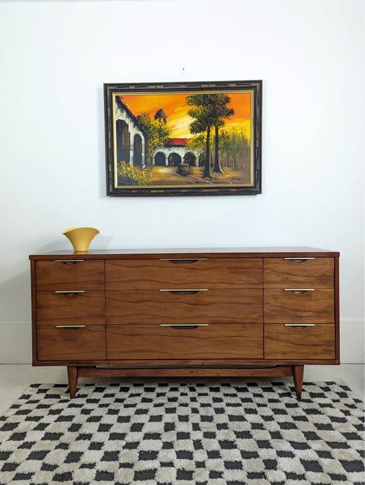 Gorgeous MCM “The Tableau” 9 Drawer Lowboy Dresser by Kent Coffey