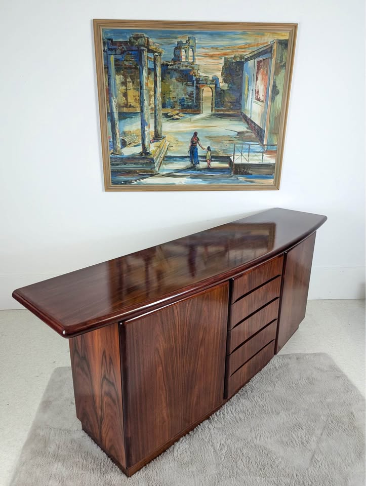 Mid Century Danish Modern Rosewood Credenza by Skovby