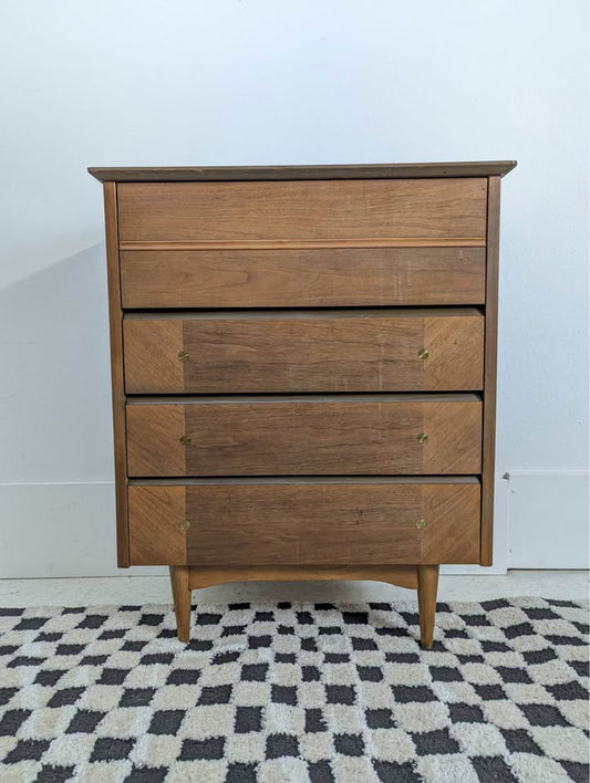Vintage 4 Drawer MCM Highboy Dresser by Flow Furniture