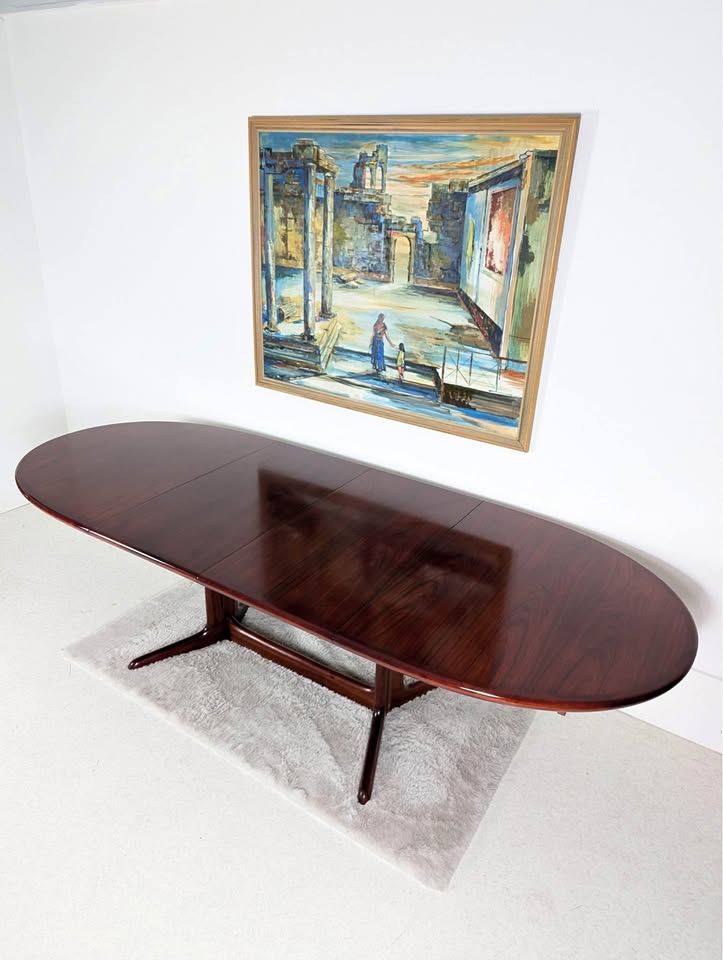 Mid Century Modern Rosewood Dining Table by Skovby