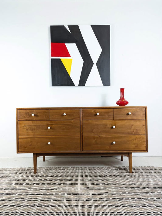 MCM 8 Drawer Walnut Dresser by Kipp Stewart for Drexel Declaration