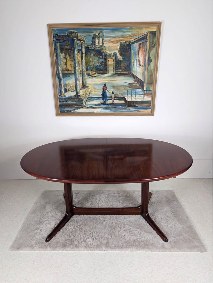 Mid Century Modern Rosewood Dining Table by Skovby