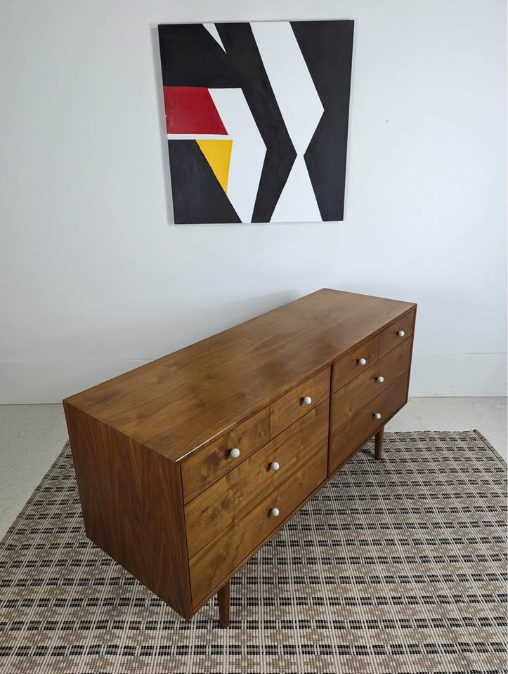MCM 8 Drawer Walnut Dresser by Kipp Stewart for Drexel Declaration