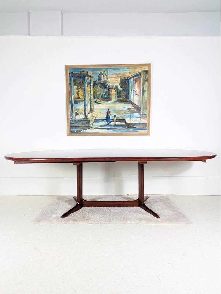 Mid Century Modern Rosewood Dining Table by Skovby