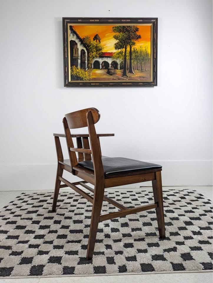 MCM Walnut Telephone Bench w/ Laminate Top